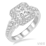 1/2 Ctw Diamond Semi-mount Engagement Ring in 14K White Gold