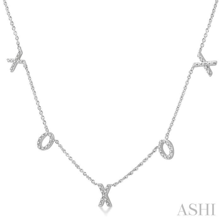 'X' & 'O' Shape Diamond Station Necklace