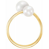 Two-Stone Pearl Bypass Ring
