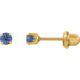 24K Gold-Plated Stainless Steel Imitation Blue Sapphire Inverness® Piercing Earrings