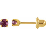 24K Gold-Plated Stainless Steel Imitation Amethyst Inverness® Piercing Earrings