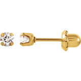 24K Gold-Plated Stainless Steel Imitation White Sapphire Inverness® Piercing Earrings