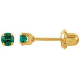 24K Gold-Plated Stainless Steel Imitation Emerald Inverness® Piercing Earrings