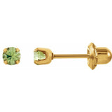24K Gold-Plated Stainless Steel Imitation Peridot Inverness® Piercing Earrings