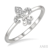 Stackable Fleur De Lis Petite Diamond Fashion Ring