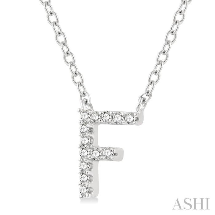'F' Initial Diamond Pendant