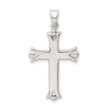 Sterling Silver Polished Budded Cross Pendant