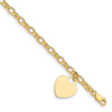 14k Heart Charm Bracelet