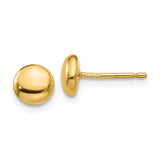 14k Polished Button Post Ear