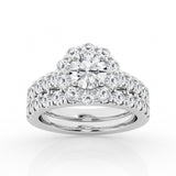 3.00 cttw  Halo Bridal Ring with 1.00 ct Round Center Stone