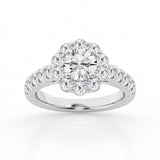 3.00 cttw  Halo Bridal Ring with 1.00 ct Round Center Stone