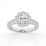 3.00 cttw  Halo Bridal Ring with 1.00 ct Round Center Stone