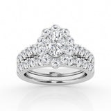 3.00 cttw  Halo Bridal Ring with 1.00 ct Oval Center Stone