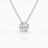 1 ct Round Centre Stone - Bezel Pendant