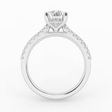 4.50 cttw Hidden Halo Bridal Ring with 4.00  center Oval