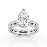 4.50 cttw Hidden Halo Bridal Ring with 4.00  center Pear