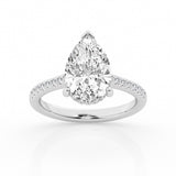 4.50 cttw Hidden Halo Bridal Ring with 4.00  center Pear