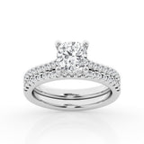 3.50 cttw Hidden Halo Bridal Ring with 5.00  center Cushion