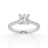 3.50 cttw Hidden Halo Bridal Ring with 5.00  center Cushion