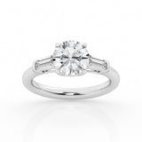 3 stone Ring with 2.00 ct Center Rounds with Tapper