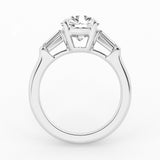 3 stone Ring with 2.00 ct Center Rounds with Tapper