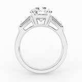3 stone Ring with 3.00 ct Center Rounds with Tapper