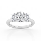 3.00 cttw  3 stone Ring with 1.50 ct Oval Center Stone