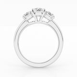 3.00 cttw  3 stone Ring with 1.50 ct Oval Center Stone
